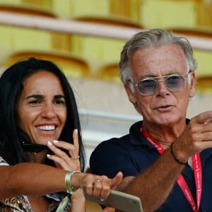 Franck Dubosc et sa femme Danièle Dubosc assistent au match de football AS Monaco - Rennes (1-1), Ligue 1 Uber Eats, au Stade Louis II à Monaco le 13 Août 2022. © Norbert Scanella / Panoramic / Bestimage 