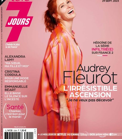 Audrey Fleurot en couverture du magazine "Télé 7 Jours" le 18 septembre 2023.