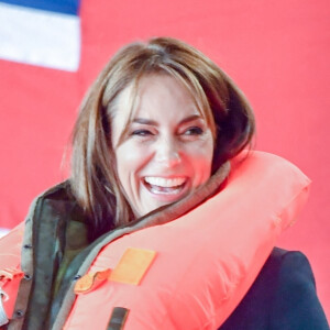 Catherine (Kate) Middleton, princesse de Galles, lors d'une visite à la Royal Naval Air Station (RNAS) Yeovilton, près de Yeovil dans le Somerset, l'une des deux principales stations aériennes de la Royal Navy et l'un des aérodromes militaires les plus fréquentés du Royaume-Uni, le lundi 18 septembre 2023. 