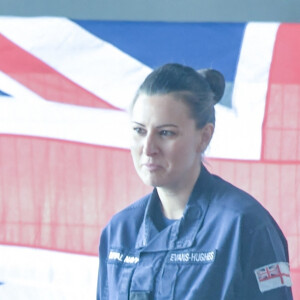 Catherine (Kate) Middleton, princesse de Galles, lors d'une visite à la Royal Naval Air Station (RNAS) Yeovilton, près de Yeovil dans le Somerset, l'une des deux principales stations aériennes de la Royal Navy et l'un des aérodromes militaires les plus fréquentés du Royaume-Uni, le lundi 18 septembre 2023. 