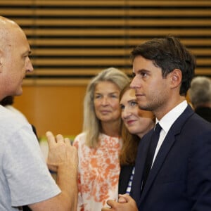 Gabriel Attal, ministre de l'Éducation nationale et de la Jeunesse, lors de la 47ème édition de la Compétition nationale des métiers organisée par WorldSkills France à Lyon le 16 septembre 2023. © Pascal Fayolle / Bestimage.