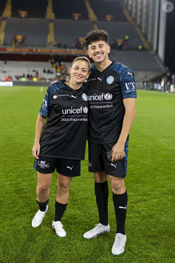 Exclusif - Laure Boulleau et Just Riadh - 3ème édition de la rencontre de football caritative "Match des héros" entre le "RC Lens Légendes" et "L'équipe Unicef" au stade Bollaert-Delelis à Lens le 6 juin 2023.