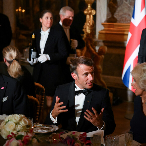 Toast et discours lors du dîner d'Etat au château de Versailles en l'honneur de la visite officielle du roi et de la reine d'Angleterre en France le 20 septembre 2023. 