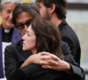 Yvan Attal et Charlotte Gainsbourg - Sorties des obsèques de Jane Birkin en l'église Saint-Roch à Paris. Le 24 juillet 2023 © Jonathan Rebboah / Panoramic / Bestimage 