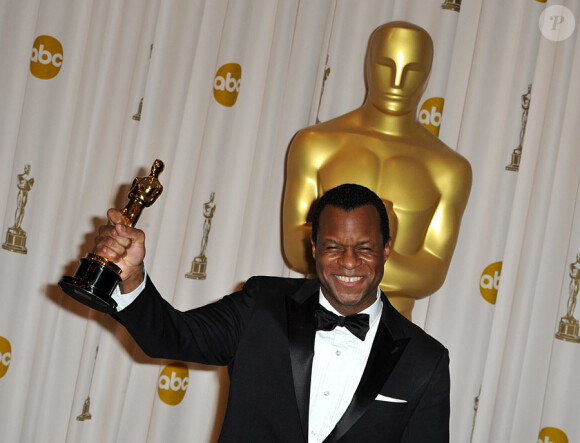 Geoffrey Fletcher pour Precious (lauréat de la meilleure adaptation) dans la ''press room'' des Oscars le 7 mars 2010