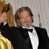 Jeff Bridges, lauréat pour Crazy Heart, dans la ''press room'' des Oscars le 7 mars 2010