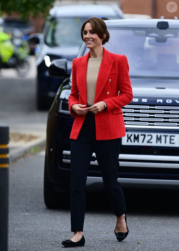 Catherine (Kate) Middleton, princesse de Galles se rend au centre éducatif Orchards de Milton Regis à Sittingbourne le 27 septembre 2023. 