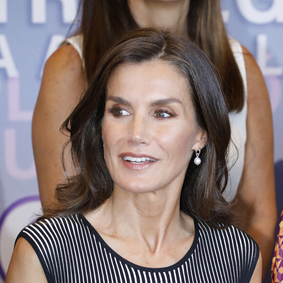 La reine Letizia d'Espagne assiste à l'ouverture du 2ème "Congrès international sur la traite des êtres humains, stratégies pour éliminer l'exploitation sexuelle" à Malaga, le 28 septembre 2023. 