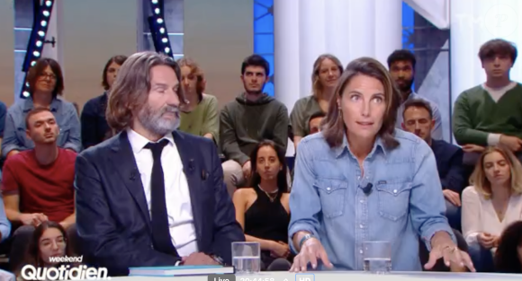 Alessandra Sublet et Yann Barthès s'écharpent sur le plateau de "Quotidien", TMC.