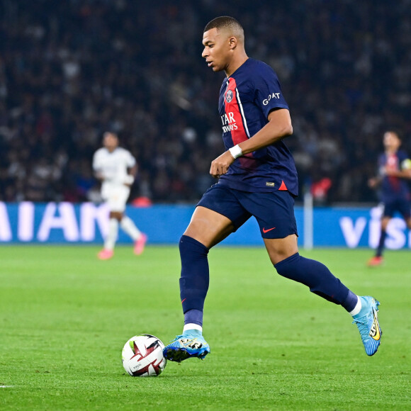 Kylian Mbappe ( 7 - PSG ) - Match de football Ligue 1 Uber Eats opposant le PSG à l'OM (4-0) au Parc des Princes à Paris, le 24 septembre 2023. 