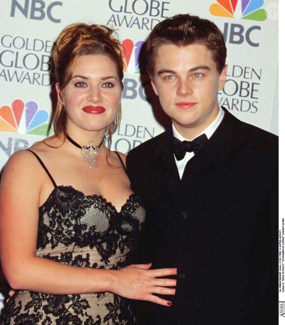 Kate Winslet et Leonardo DiCaprio ont marqué les esprits avec leur romance dans "Titanic".
Kate Winslet et Leonardo DiCaprio - Golden Globes awards.