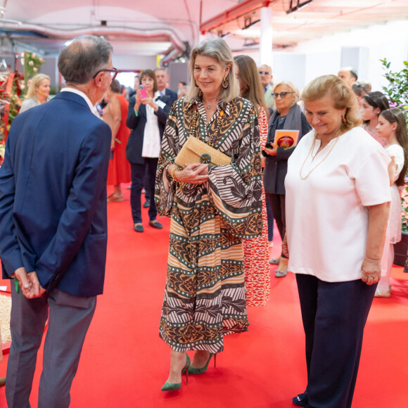 La Princesse Caroline de Hanovre et sa fille la princesse Alexandra de Hanovre assistent au 54ème Concours International de Bouquets au Tunnel Riva de Monaco. Cette année, le thème du concours est "La Fête du Cirque", un hommage au Prince Rainier III de Monaco en cette année de célébration du centenaire de sa naissance. Le 7 octobre 2023 à Monaco. © Olivier Huitel/Pool Monaco/Bestimage 