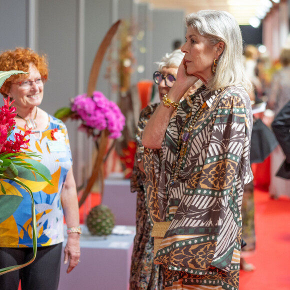 La Princesse Caroline de Hanovre et sa fille la princesse Alexandra de Hanovre assistent au 54ème Concours International de Bouquets au Tunnel Riva de Monaco. Cette année, le thème du concours est "La Fête du Cirque", un hommage au Prince Rainier III de Monaco en cette année de célébration du centenaire de sa naissance. Le 7 octobre 2023 à Monaco. © Olivier Huitel/Pool Monaco/Bestimage 