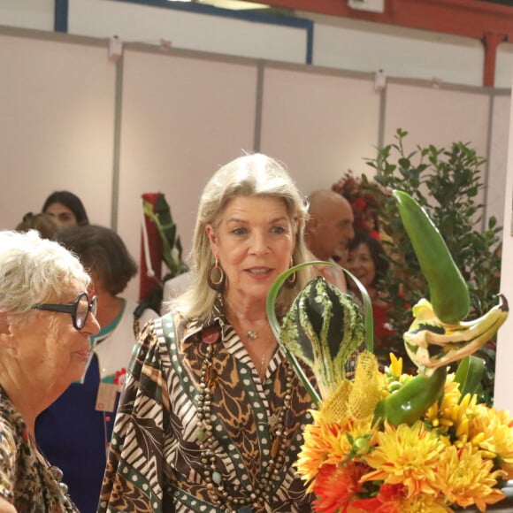 No Tabloids - La princesse Caroline de Hanovre assiste au 54ème concours international de bouquets sur le thème du cirque à Monaco le 7 octobre 2023. © Cyril Dodergny/Nice-Matin/Bestimage  No Tabloids - Princess Caroline of Hanover attends the 54th international circus themed bouquet competition in Monaco on October 7, 2023. 