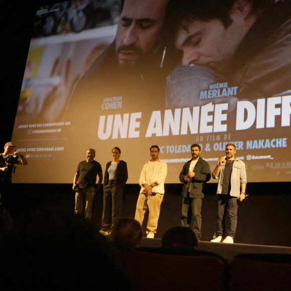 Exclusif - Noémie Merlant, les réalisateurs Olivier Nakache et Eric Toledano, Pio Marmaï et Jonathan Cohen - Avant-Première du film "Une année difficile" à l'UGC Ciné Cité de Bordeaux, le 11 septembre 2023. © Jean-Marc Lhomer / Bestimage 
