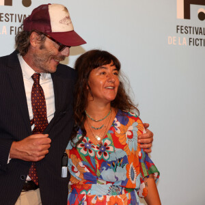 Romane Bohringer et Philippe Rebbot à la projection des trois premiers épisodes de la fiction "L'amour flou" lors de la 23ème édition du Festival de la Fiction tv de la Rochelle 2021 à La Rochelle, France, le 15 septembre 2021. © Jean-Marc Lhomer/Bestimage 