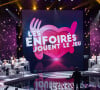 La troupe des "Enfoirés" se produit chaque année en concert à travers la France.
Enregistrement de l'émission "Les enfoirés jouent le jeu", qui sera diffusée le 30 novembre en prime time sur TF1. © Cyril Moreau / Bestimage