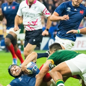 Antoine Dupont (XV de France) - Coupe du Monde de Rugby France 2023 - Match de quart de finale "France-Afrique du Sud (28-29)" au Stade de France à Saint-Denis 15 octobre 2023.