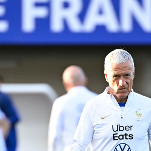 Didier Deschamps (sélectionneur) - staff - L'équipe de France en entrainement au Centre National du Football (CNF) de Clairefontaine-en-Yvelines, France, le 9 octobre 2023. © Federico Pestellini/Panoramic/Bestimage