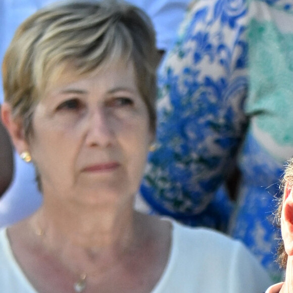 Christian Estrosi, le maire de Nice, et sa femme Laura Tenoudji Estrosi durant le défilé républicain du 14 juillet 2023 sur la Promenade des Anglais à Nice, France. © Bruno Bebert/Bestimage 