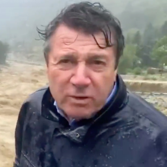 Christian Estrosi, maire de Nice, a bravé les intempéries 
Christian Estrosi, au coeur de la tempête Aline