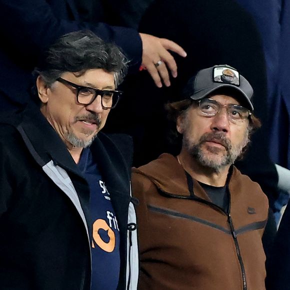 Javier Bardem dans les tribunes lors de la demi-finale de la Coupe du Monde de Rugby opposant l'Argentine à la Nouvelle Zélande (6 - 44) au Stade de France à Saint-Denis, France, le 20 octobre 2023. © Dominique Jacovides/Bestimage 