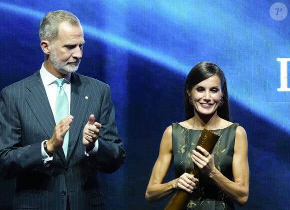 King Felipe VI and Queen Letizia attend 'La Vanguardia Awards' at the Museu Nacional d'Art de Catalunya. Barcelona - September 18, 2023 