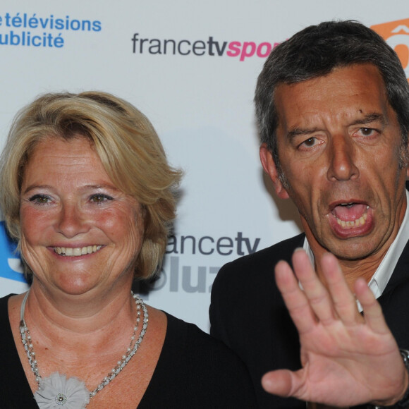 Marina Carrere d'Encausse, Michel Cymes - Conference de presse de rentree de France TV au palais de Tokyo, le 27 aout 2013.