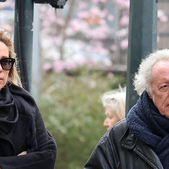 Didier Barbelivien et sa femme Laure - Obsèques de Päl Sarkozy de Nagy Bocsa, le père de Nicolas Sarkozy, en l'église Saint-Jean Baptiste à Neuilly sur Seine le 9 mars 2023. © Dominique Jacovides / Bestimage