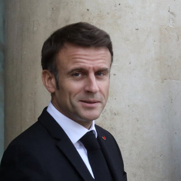 Le président français, Emmannuel Macron recoit Netchirvan BARZANI, Président de la région autonome du Kurdistan d’Irak pour un entretien au palais de l'Elysée, Paris, le 3 novembre 2023 © Stéphane Lemouton / Bestimage  President Emmanuel Macron receives Netchirvan Barzani, President of Kurdistan, at the Elysée Palace in Paris on november 3rd 2023 