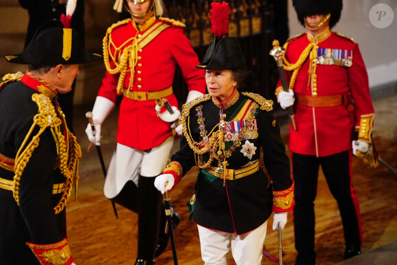 Le roi Charles a pu toutefois compter sur sa soeur Anne, très impliquée pour la Couronne britannique
La princesse Anne - Premier "discours du trône" du roi Charles III d'Angleterre devant la chambre des Lords au palais de Westminster à Londres, le 7 novembre 2023.