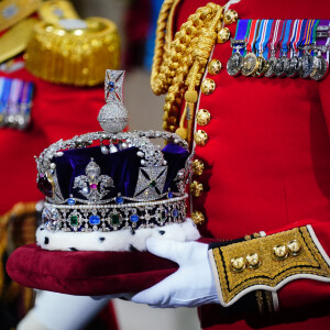 Premier "discours du trône" du roi Charles III d'Angleterre devant la chambre des Lords au palais de Westminster à Londres, le 7 novembre 2023.