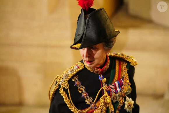 La princesse Anne - Premier "discours du trône" du roi Charles III d'Angleterre devant la chambre des Lords au palais de Westminster à Londres, le 7 novembre 2023.