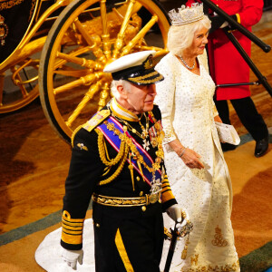 Le roi Charles III a fait son entrée au palais de Westminster pour son discours
Premier "discours du trône" du roi Charles III en présence de la reine Camilla devant la chambre des Lords au palais de Westminster à Londres