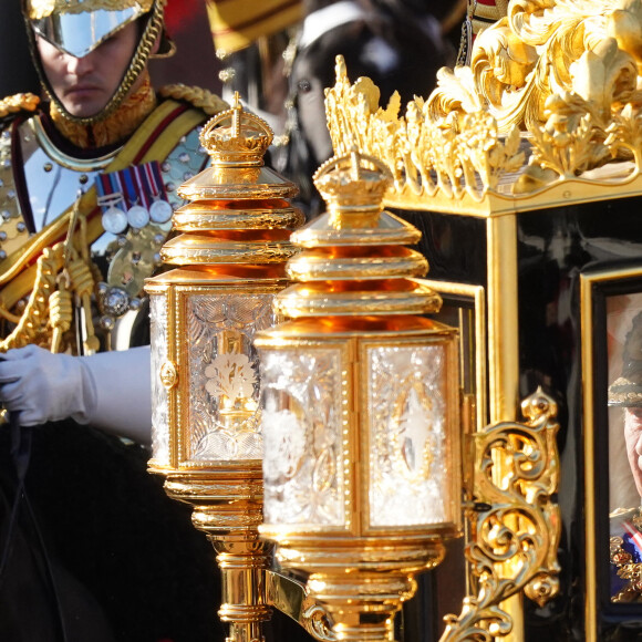 Premier "discours du trône" du roi Charles III en présence de la reine Camilla devant la chambre des Lords au palais de Westminster à Londres, le 7 novembre 2023