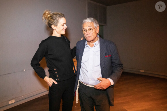 Exclusif - Jean-Marie Périer et Julie Andrieu au théâtre du Rond Point pour une représentation de son spectacle "Flashback" à Paris le 28 janvier 2019. © Frédéric Maligne / Bestimage