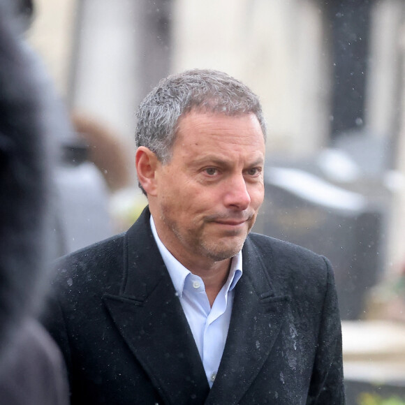 Marc-Olivier Fogiel - Sorties des obsèques de l'avocat Hervé Temime au cimetière du Montparnasse à Paris, France, le 14 avril 2023. © Clovis-Jacovides/Bestimage