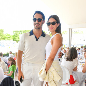 Exclusif - Diego El Glaoui et Iris Mittenaere dans l'Espace VIP lors de la 9ème édition du "Longines Paris Eiffel Jumping" au Champ de Mars à Paris, France, le 24 juin 2024. © Perusseau-Veeren/Bestimage 