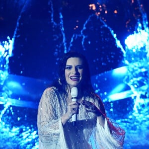 Laura Pausini sur scène lors des demi-finales de l'Eurovision 2022 à Turin,le 12 mai 2022. 