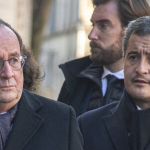 François Hollande, Gérald Darmanin - Obsèques de Gérard Collomb en la cathédrale Saint-Jean à Lyon. Le 29 novembre 2023 © Bony / Pool / Bestimage