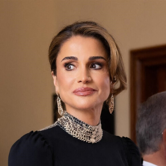 La reine Rania de Jordanie La reine Rania et le roi Abdallah II de Jordanie - Les familles royales au mariage du prince Hussein de Jordanie et de Rajwa al Saif, au palais Zahran à Amman (Jordanie), le 1er juin 2023. 