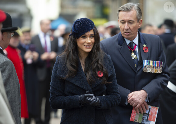 Le prince Harry, duc de Sussex, et Meghan Markle, duchesse de Sussex, assistent au 'Remembrance Day', une cérémonie d'hommage à tous ceux qui sont battus pour la Grande-Bretagne, à Westminster Abbey, le 7 novembre 2019. 