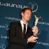 Jenson Button récompensé lors de la soirée des Laureus World Action Sportsperson of the Year à Abou Dabi le 10 mars 2010