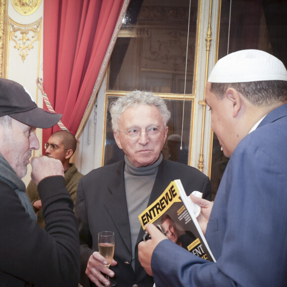 Exclusif - Laurent Baffie, Nelson Monfort, l'imam Hassen Chalghoumi - Soirée de lancement du nouveau magazine Entrevue que vient de racheter O. Harfouch au Sénat à Paris, France, le 6 décembre 2023. © Jack Tribeca/Bestimage