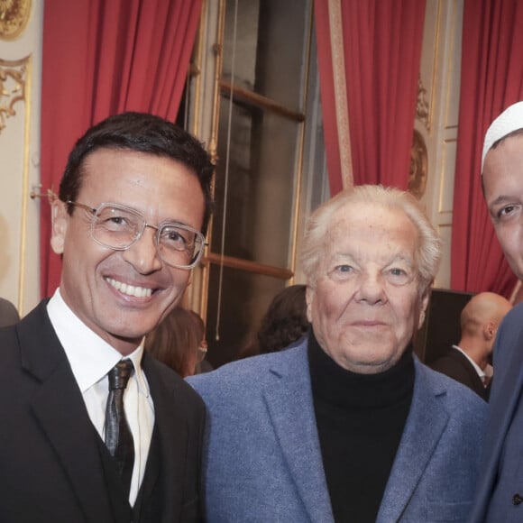 Exclusif - Omar Harfouch, Massimo Gargia, l'imam Hassen Chalghoumi - Soirée de lancement du nouveau magazine Entrevue que vient de racheter O. Harfouch au Sénat à Paris, France, le 6 décembre 2023. © Jack Tribeca/Bestimage