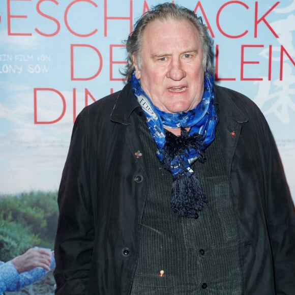 Gérard Depardieu à la première du film "The Taste of Small Things" à Berlin le 12 janvier 2023.