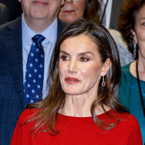 Sobre, chic et à la fois festive, la souveraine ibérique pourrait bien recycler ce style le soir du 24 décembre 2023. Nous n'y verrions, en tout cas, que du feu !
La reine Letizia d'Espagne assiste à la réunion annuelle des directeurs des centres de l'Institut Cervantes au Centre culturel international Oscar Niemeyer à Avilés, le 19 décembre 2023.