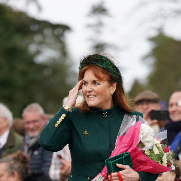Sarah Ferguson, duchesse d'York - Les membres de la famille royale britannique lors de la messe du matin de Noël en l'église St-Mary Magdalene à Sandringham, le 25 décembre 2023. 