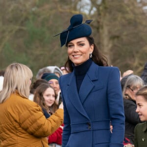 Catherine (Kate) Middleton, princesse de Galles, la princesse Charlotte de Galles - Les membres de la famille royale britannique lors de la messe du matin de Noël en l'église St-Mary Magdalene à Sandringham, le 25 décembre 2023. 