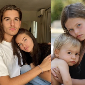 Sur l'une d'elle, sa fille Thylane Blondeau protège son tout petit frère Ayrton en le tenant dans ses bras. 
Veronika Loubry partage des photos de ses enfants, Thylane et Ayrton, sur Instagram. Le 29 décembre 2023.
